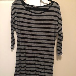 Black and grey striped tshirt dress